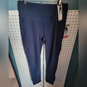 Mondetta NWT size‎ M blue leggings side pockets mesh detail high waist